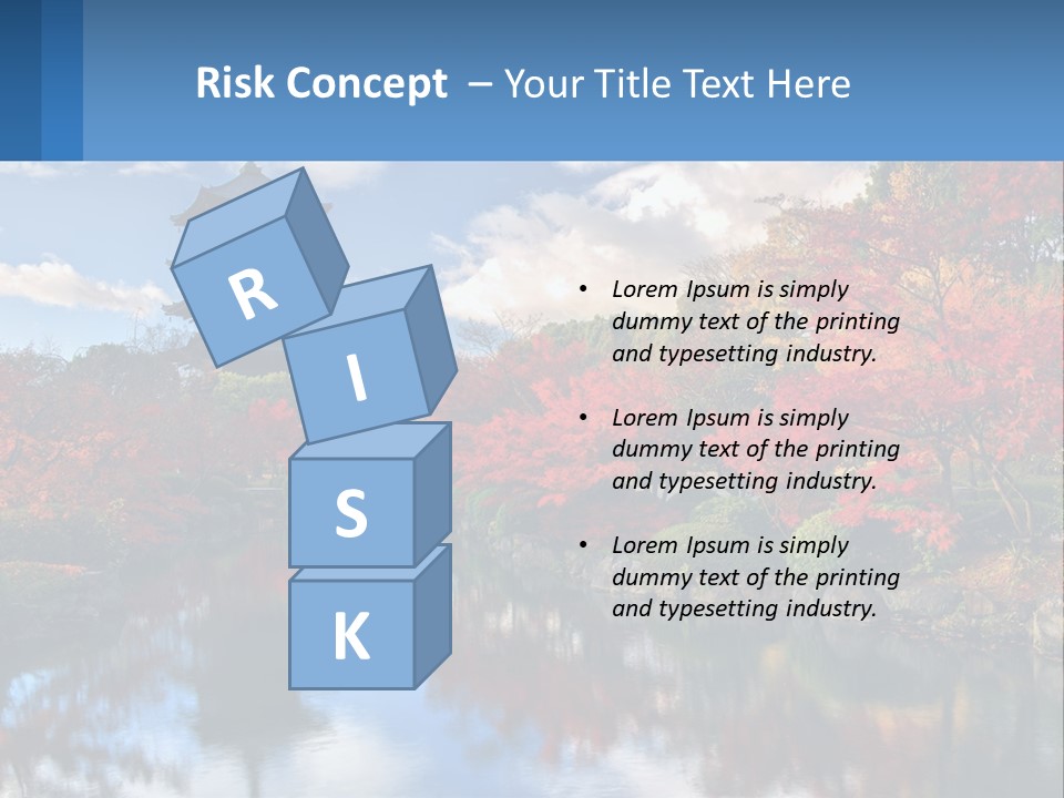 A Pagoda In The Middle Of A Pond Surrounded By Trees PowerPoint Template