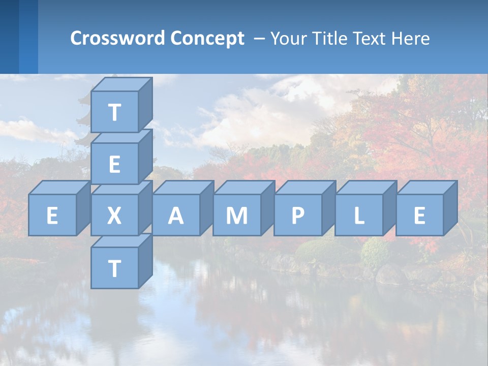 A Pagoda In The Middle Of A Pond Surrounded By Trees PowerPoint Template