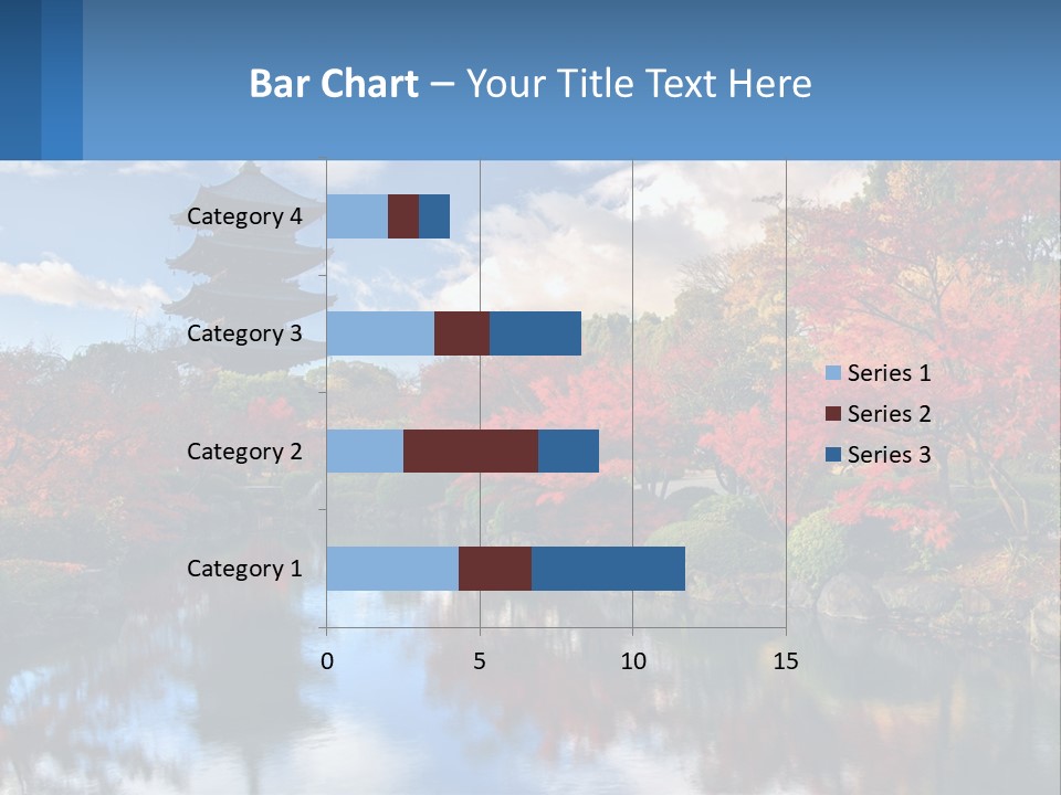 A Pagoda In The Middle Of A Pond Surrounded By Trees PowerPoint Template