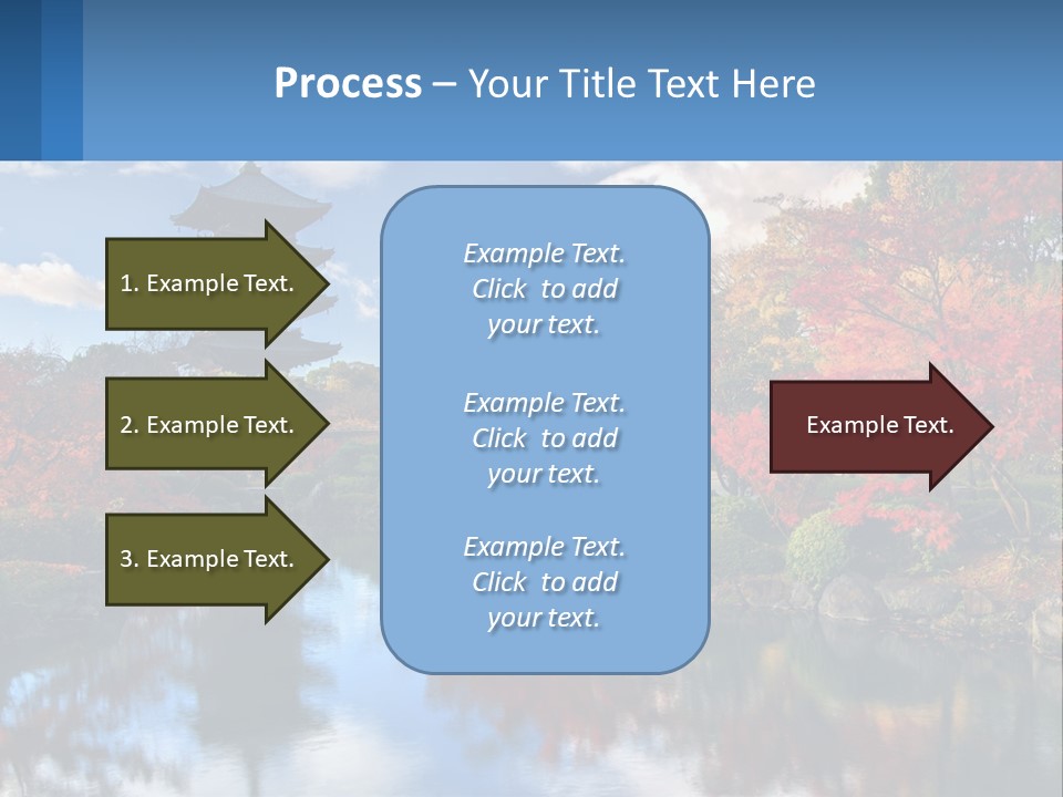 A Pagoda In The Middle Of A Pond Surrounded By Trees PowerPoint Template