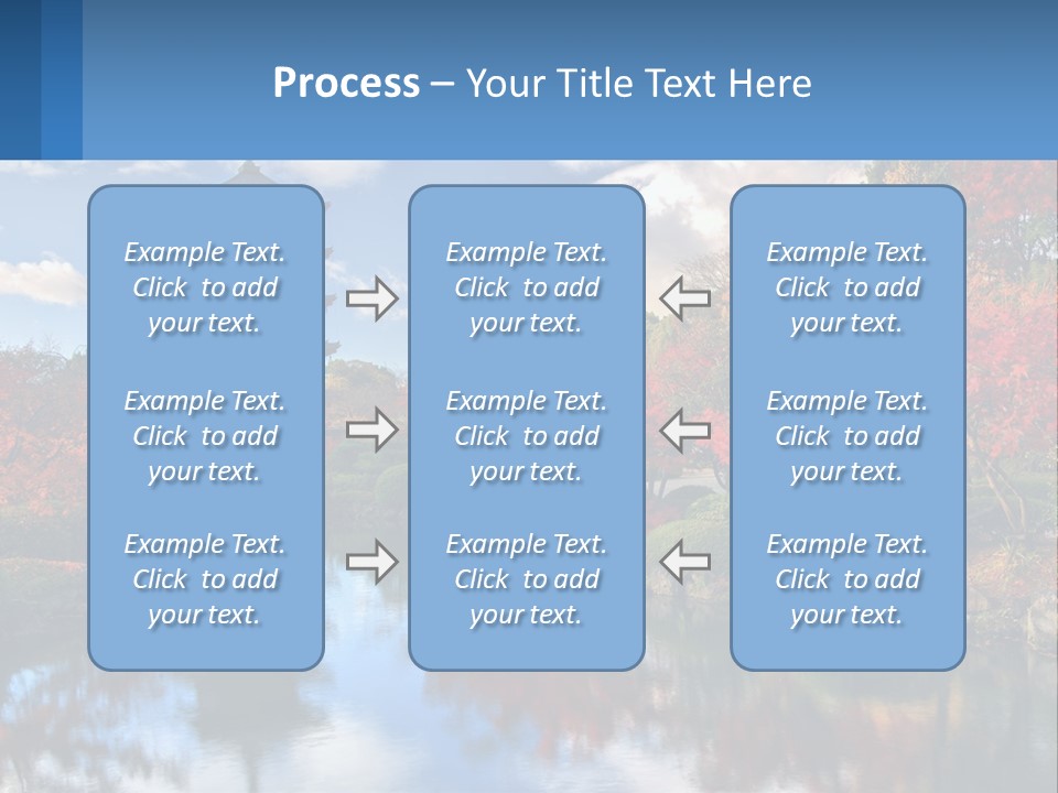 A Pagoda In The Middle Of A Pond Surrounded By Trees PowerPoint Template