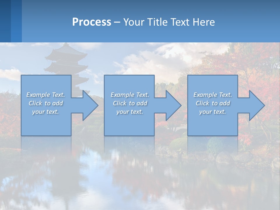 A Pagoda In The Middle Of A Pond Surrounded By Trees PowerPoint Template