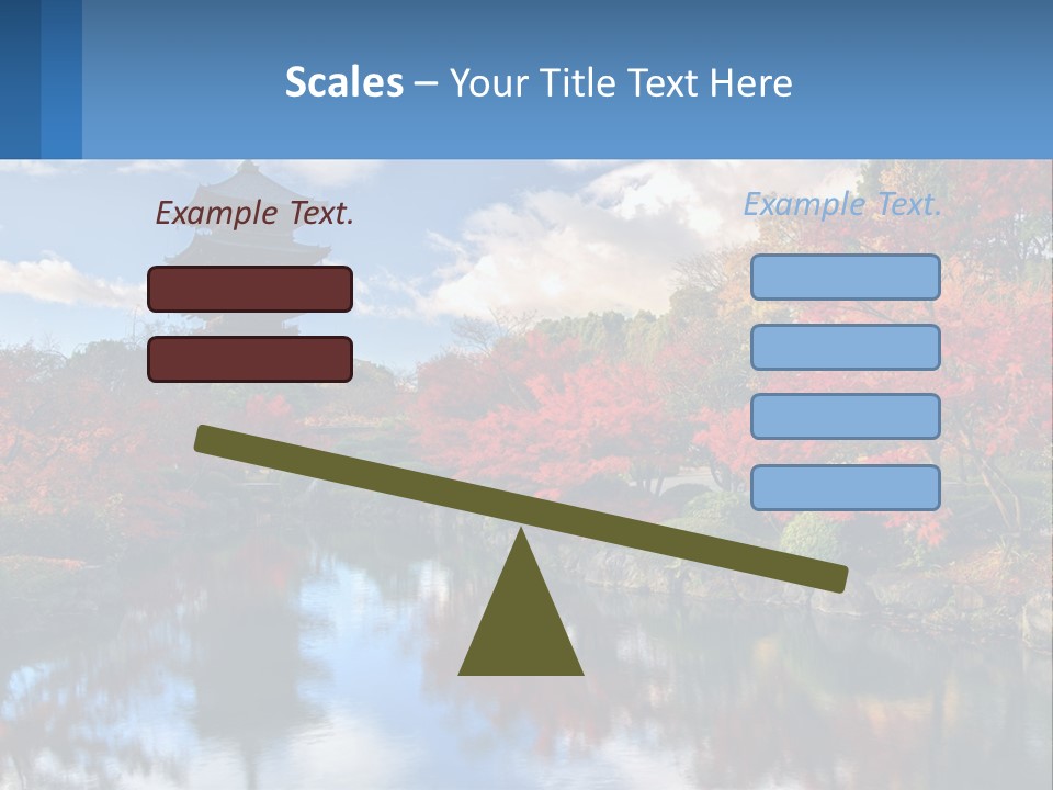 A Pagoda In The Middle Of A Pond Surrounded By Trees PowerPoint Template