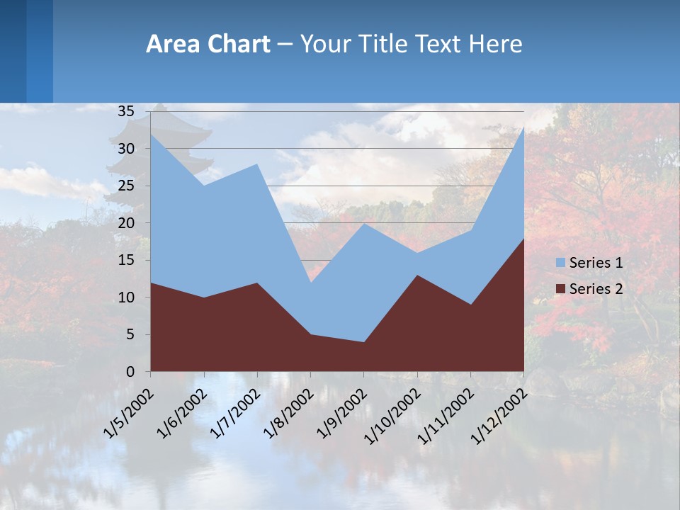 A Pagoda In The Middle Of A Pond Surrounded By Trees PowerPoint Template