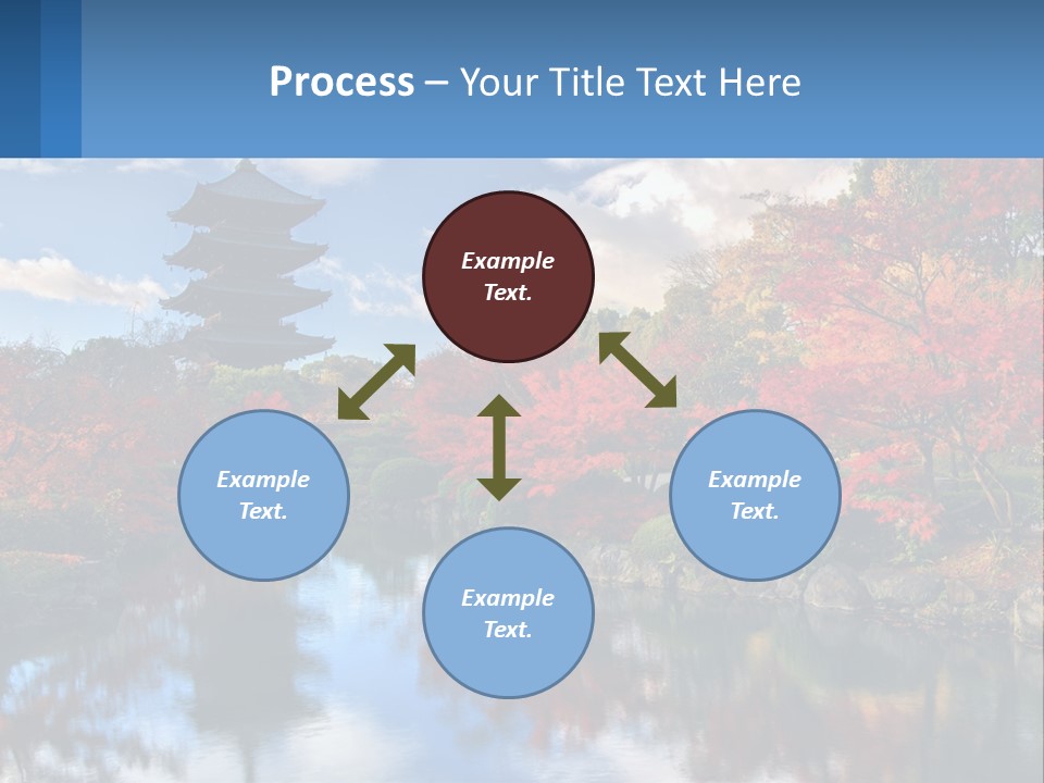 A Pagoda In The Middle Of A Pond Surrounded By Trees PowerPoint Template
