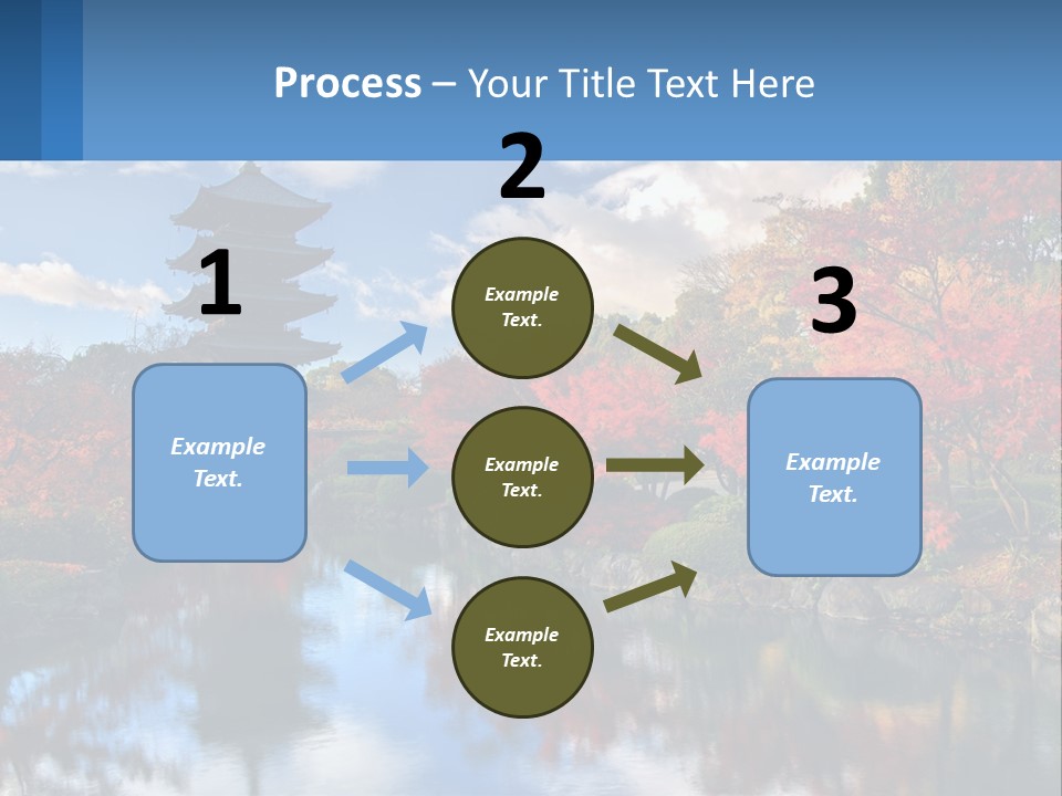 A Pagoda In The Middle Of A Pond Surrounded By Trees PowerPoint Template