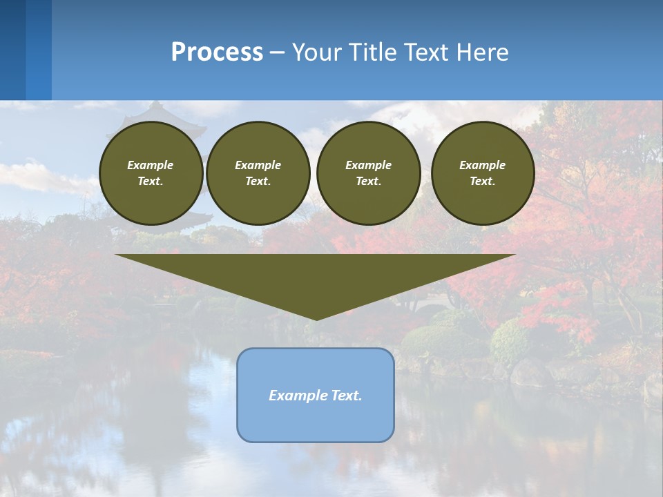 A Pagoda In The Middle Of A Pond Surrounded By Trees PowerPoint Template
