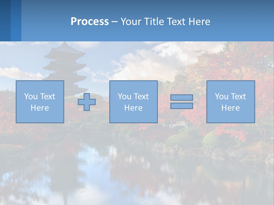 A Pagoda In The Middle Of A Pond Surrounded By Trees PowerPoint Template