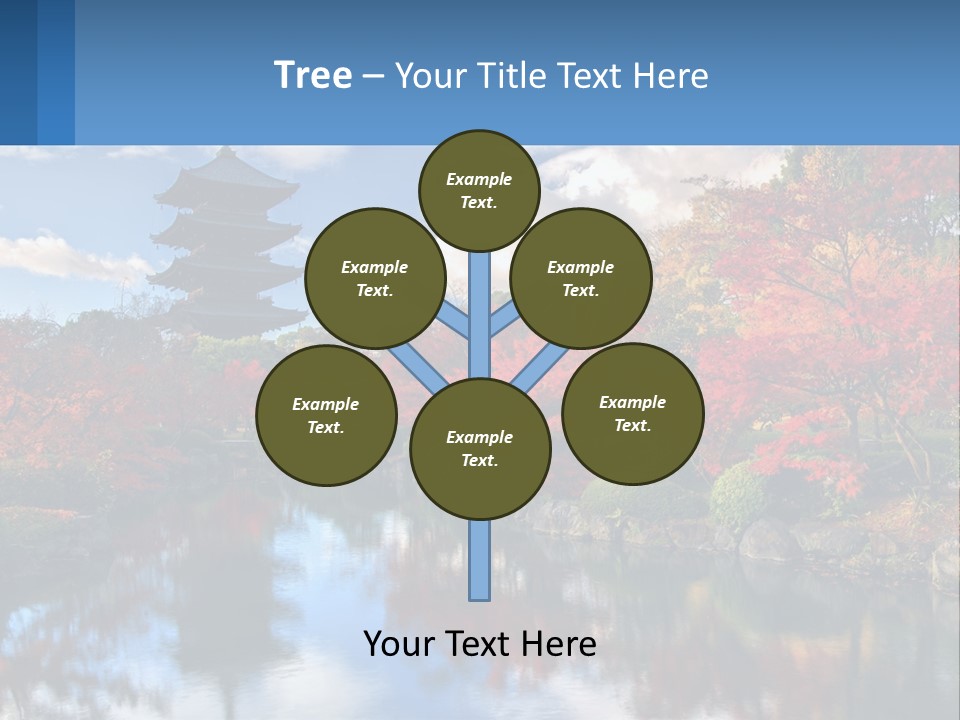 A Pagoda In The Middle Of A Pond Surrounded By Trees PowerPoint Template