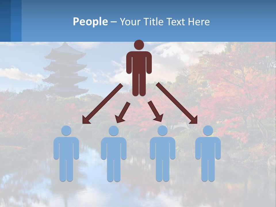 A Pagoda In The Middle Of A Pond Surrounded By Trees PowerPoint Template