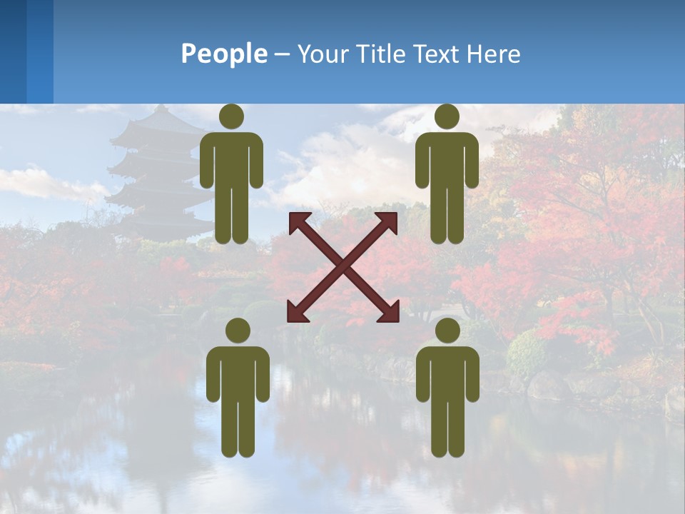 A Pagoda In The Middle Of A Pond Surrounded By Trees PowerPoint Template