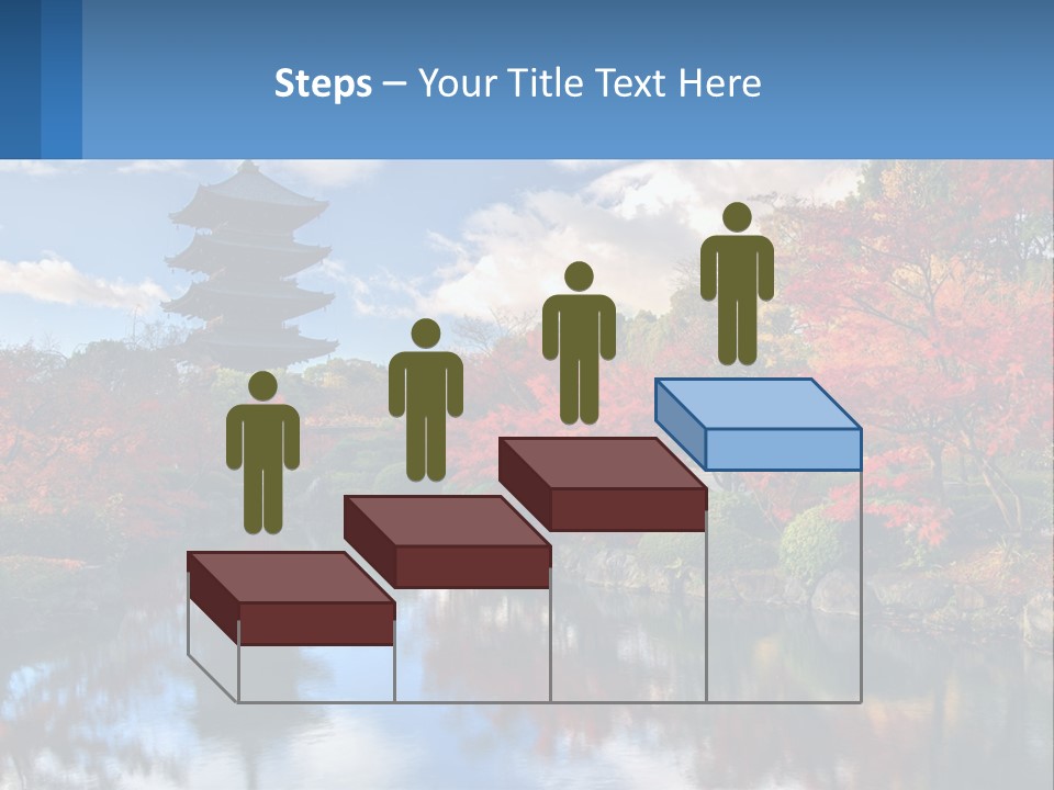 A Pagoda In The Middle Of A Pond Surrounded By Trees PowerPoint Template