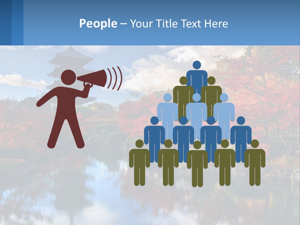 A Pagoda In The Middle Of A Pond Surrounded By Trees PowerPoint Template