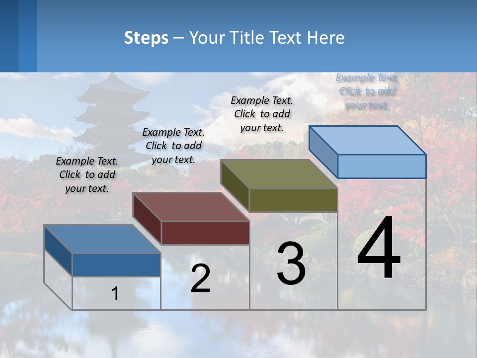 A Pagoda In The Middle Of A Pond Surrounded By Trees PowerPoint Template
