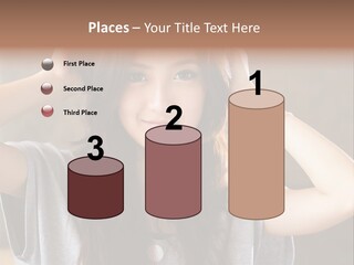A Woman Is Holding Her Hair In Front Of Her Head PowerPoint Template
