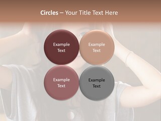 A Woman Is Holding Her Hair In Front Of Her Head PowerPoint Template
