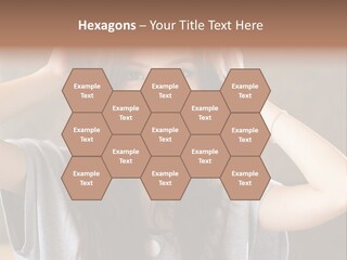 A Woman Is Holding Her Hair In Front Of Her Head PowerPoint Template