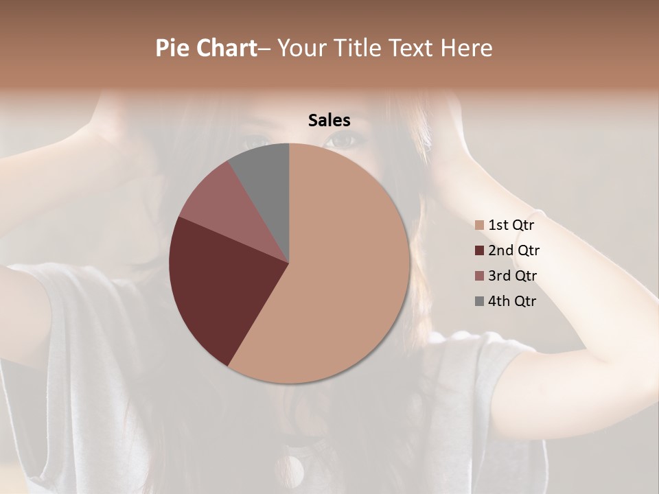 A Woman Is Holding Her Hair In Front Of Her Head PowerPoint Template