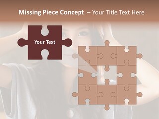A Woman Is Holding Her Hair In Front Of Her Head PowerPoint Template