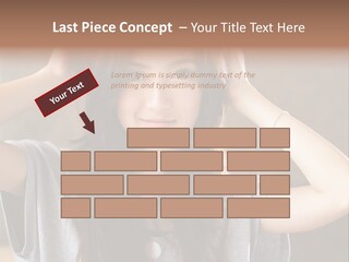 A Woman Is Holding Her Hair In Front Of Her Head PowerPoint Template