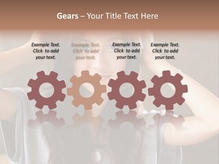 A Woman Is Holding Her Hair In Front Of Her Head PowerPoint Template