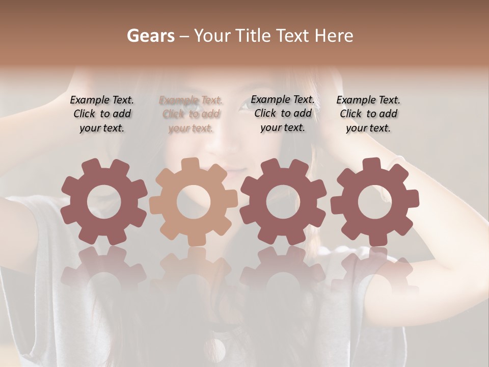 A Woman Is Holding Her Hair In Front Of Her Head PowerPoint Template