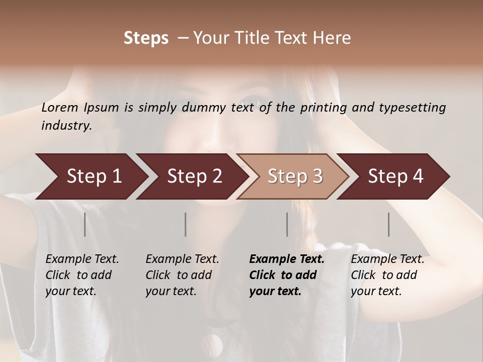 A Woman Is Holding Her Hair In Front Of Her Head PowerPoint Template