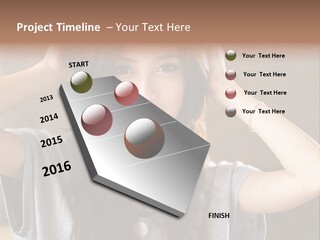 A Woman Is Holding Her Hair In Front Of Her Head PowerPoint Template