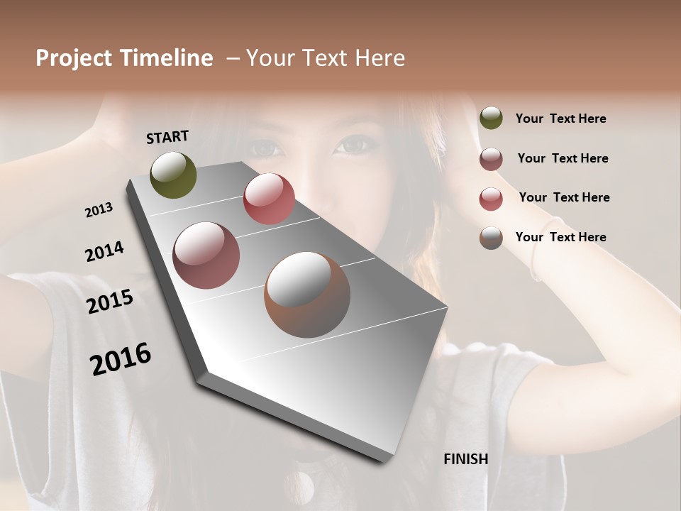 A Woman Is Holding Her Hair In Front Of Her Head PowerPoint Template