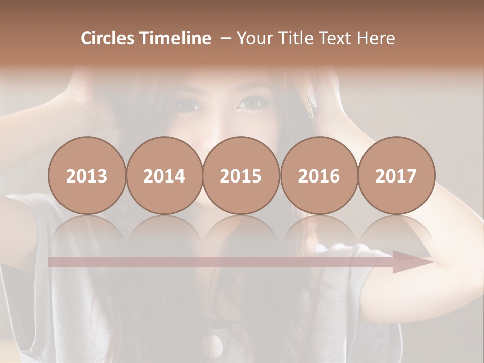 A Woman Is Holding Her Hair In Front Of Her Head PowerPoint Template
