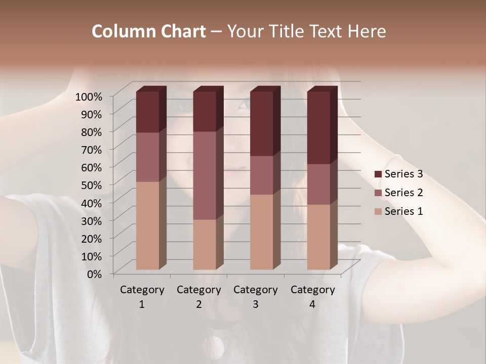 A Woman Is Holding Her Hair In Front Of Her Head PowerPoint Template