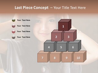 A Woman Is Holding Her Hair In Front Of Her Head PowerPoint Template