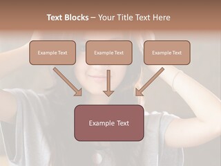 A Woman Is Holding Her Hair In Front Of Her Head PowerPoint Template