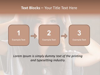 A Woman Is Holding Her Hair In Front Of Her Head PowerPoint Template
