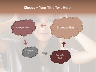 A Woman Is Holding Her Hair In Front Of Her Head PowerPoint Template