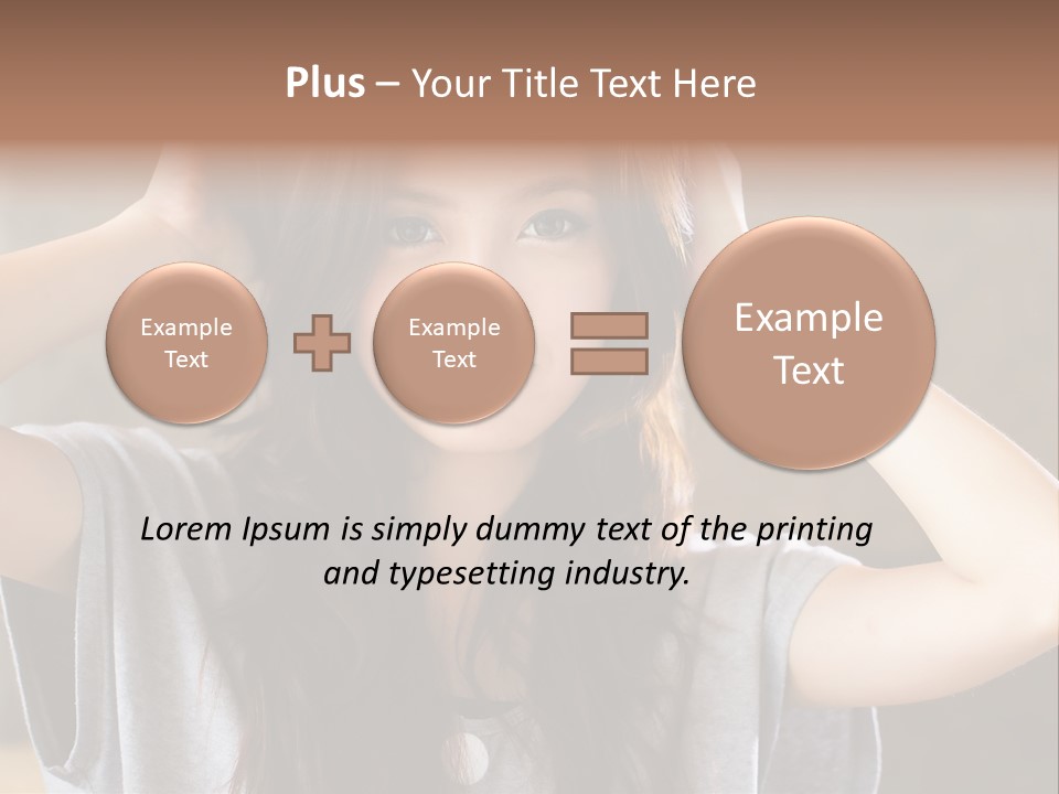 A Woman Is Holding Her Hair In Front Of Her Head PowerPoint Template