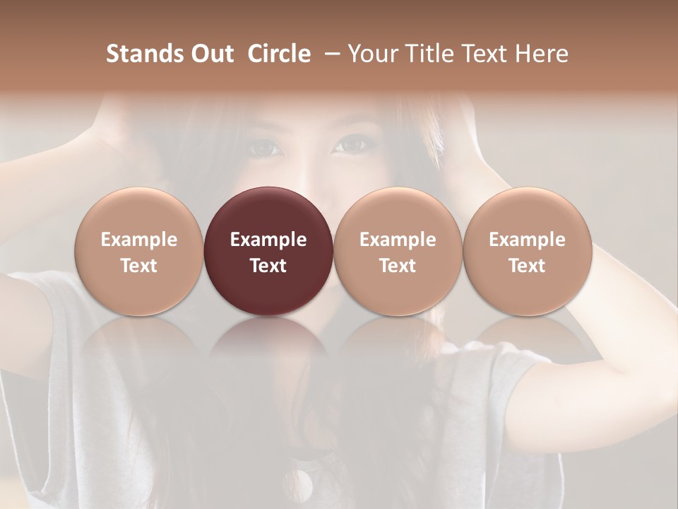 A Woman Is Holding Her Hair In Front Of Her Head PowerPoint Template