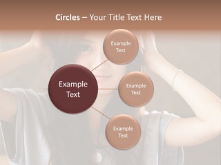 A Woman Is Holding Her Hair In Front Of Her Head PowerPoint Template
