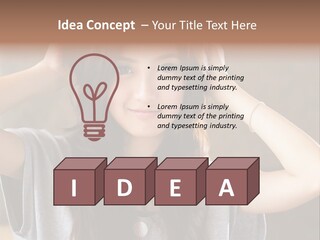 A Woman Is Holding Her Hair In Front Of Her Head PowerPoint Template