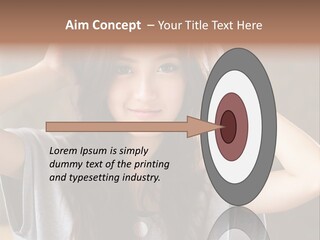 A Woman Is Holding Her Hair In Front Of Her Head PowerPoint Template