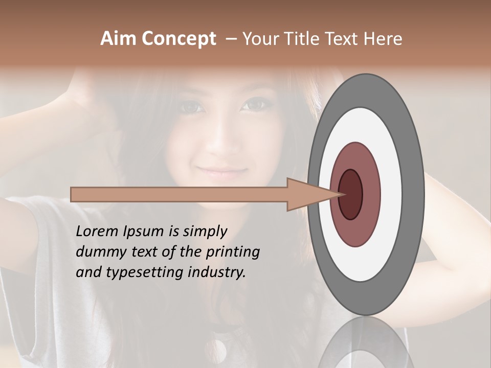 A Woman Is Holding Her Hair In Front Of Her Head PowerPoint Template