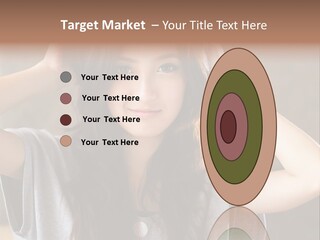 A Woman Is Holding Her Hair In Front Of Her Head PowerPoint Template