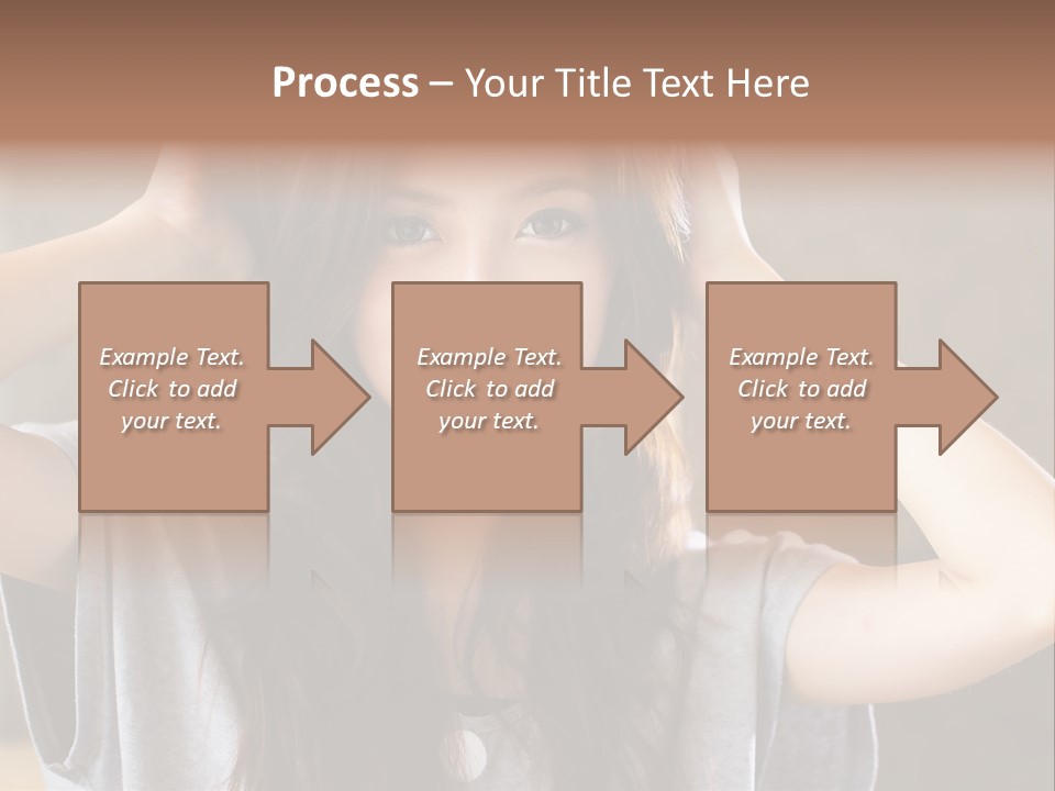 A Woman Is Holding Her Hair In Front Of Her Head PowerPoint Template