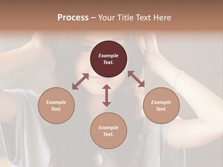 A Woman Is Holding Her Hair In Front Of Her Head PowerPoint Template