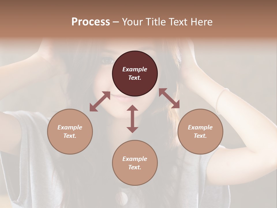 A Woman Is Holding Her Hair In Front Of Her Head PowerPoint Template