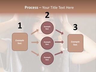 A Woman Is Holding Her Hair In Front Of Her Head PowerPoint Template