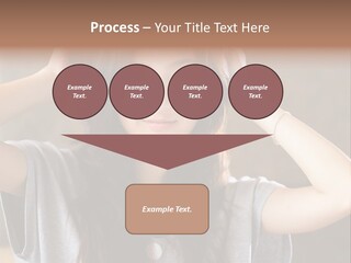 A Woman Is Holding Her Hair In Front Of Her Head PowerPoint Template