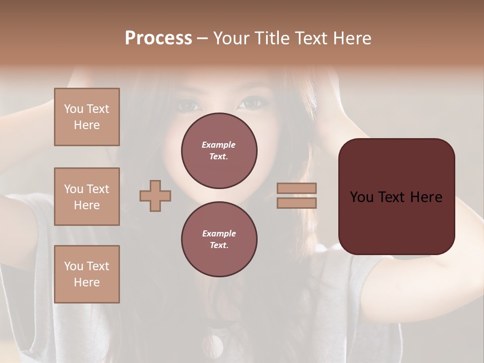 A Woman Is Holding Her Hair In Front Of Her Head PowerPoint Template