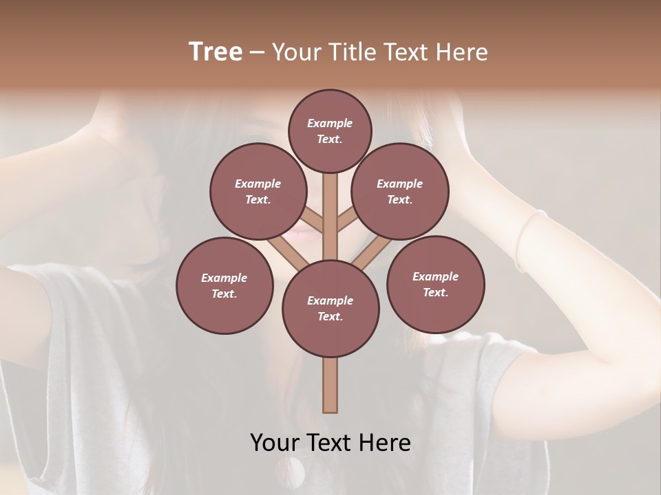 A Woman Is Holding Her Hair In Front Of Her Head PowerPoint Template