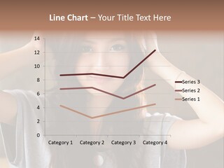 A Woman Is Holding Her Hair In Front Of Her Head PowerPoint Template